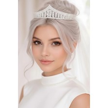 Caş Dekorasyon Zirkon Taşlı Söz Nişan Kına Gelin Taç