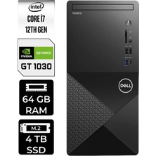Dell Vostro 3030MT i7 12700 Masaüstü Bilgisayar 64GB RAM 4TB SSD Win11 Home + Per4 USB N6007VDT3030MTP456