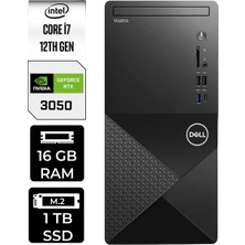 Dell Vostro 3030MT Intel Core I7 12700 16GB 1tb SSD RTX3050/6GB W11H Masaüstü Bilgisayar & Per4 USB Bellek N6007VDT3030MTP502