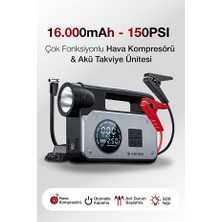 Kensa 3’ü 1 Arada Akü Takviye Cihazı ve Hava Pompası |150 Psı Dijital Kompresör 16.000MAH Powerbank Type-C