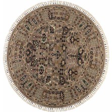 Çam Halı Sultani 805 Vizon Daire Yün ve Bambu ile Özel Tezgahlarda Üretilen Otantik Desenli El Emeği Modern Uşak Halısı