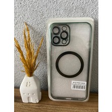 Apple Iphone 12 Promax Lens Korumalı Magsafe Şeffaf Silikon Kılıf