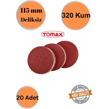mobilyap Tomax 20 Adet 320 Kum Deliksiz 115 mm Cırt Zımpara Kağıdı El Zımparaları Avuç Içi Spiral Taşlamalı