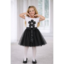 Dıgıl Kids Kız Çocuk Çiçek Desenli T-Shirt Etek Takım