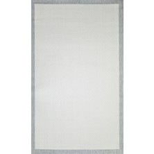 Sisal Sl-10 Krem Gri Dekoratif Desenli Çerçeveli Halı