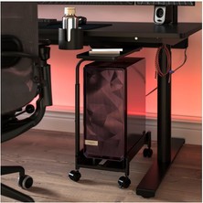 Vesamax Tekerlekli Bilgisayar Kasa Taşıyıcı Pc Standı, Siyah,
