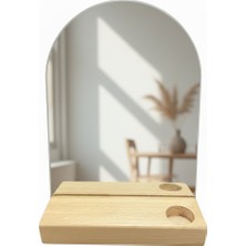 Aynalı Mumluk Kayın Masif Ahşap