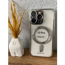 Apple Iphone 13 Pro Lens Korumalı Magsafe Şeffaf Silikon Kılıf