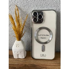 Apple Iphone 12 Promax Lens Korumalı Magsafe Şeffaf Silikon Kılıf