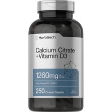 Horbaach Calcium Citrate With Vitamin D-3 | 1260 Mg 250 Caplets