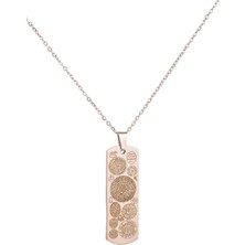 Dikdörtgen Gümüş Kaplama Dualı Çelik Kolye Çelik Zincirli Kararmaz Paslanmaz Silinmez