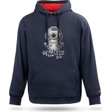 Tarrzzcom Unisex Antik Dalgıç Tasarım Kapşonlu Sweatshirt %100 Pamuk 3 Iplik Kanguru Cepli Hoodie