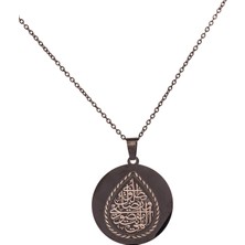 Siyah Renk Ilâhe Ente Maksûdî Çelik Kolye Paslanmaz Zincir Kararmaz