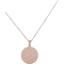 Gümüş Renk Nal-I Şerif ve Hakkani Mührü Yazılı Çelik Kolye Kararmaz Paslanmaz Zincir