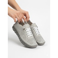 Tamdabu Ayakkabı Hakiki Deri Lazer Kesimli Şeffaf Taban Ortopedik Kadın Ayakkabı