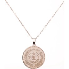 Gümüş Renk Fetih Suresi Yazılı Çelik Kolye Kararmaz Paslanmaz Zincir (Unisex)