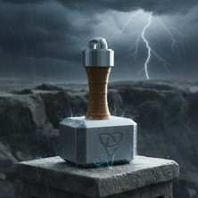 Riva Self Marvel Thor'un Çekici Mjolnir 3D Dekoratif Obje - Gümüş ve Kahverengi Masaüstü Biblo