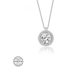 Supertrend Swa Taşlı Gümüş Çember Tektaş Bayan Kolye