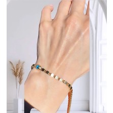 By Milo Jewellery 14 Ayar Altın Küp Nazar Boncuklu Bileklik