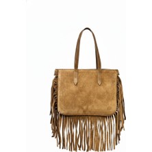 Savanna Taba - Hareketli Püskül Detaylı Süet Çanta