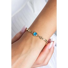 By Milo Jewellery 14 Ayar Altın Mineli Gemici Düğümlü Nazar Bileklik