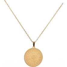 Altın Renk Cennetül Esma Yazılı Çelik Kolye Kararmaz Paslanmaz Zincirli Unisex Kolye