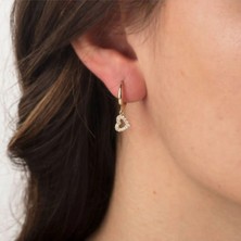 By Milo Jewellery 14 Ayar Sallantılı Kalp Küpe