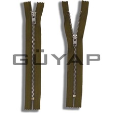 Güyap Yapı Tekstil Premium Demir Diş Fermuar [ 15 cm Olive Green ( Yağ Yeşili ) - Nikel Diş - Tip/4.5 Numara - 10 Adet ]