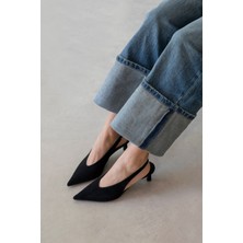 Straswans Alez Kadın Süet Topuklu Ayakkabı Siyah