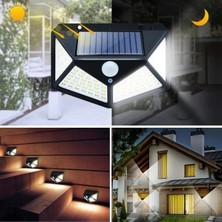 SHC4200 Mey Ithalat® 100 Ledli 3 Farklı Aydınlatma Ayarlı Solar Güneş Enerjili Hareket Sensörlü Bahçe Duva