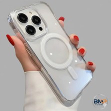 BMP GLOBAL Iphone 15 Pro Uyumlu Magsafe Özellikli Kristal Şeffaf Kılıf – Sararma Karşıtı Darbe Emici Koruma