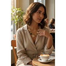 Alya's Aksesuar Altın Rengi Yüksek Kalite Paslanmaz Çelik Denizyıldızlı KOLYE-18K Altın Kaplama