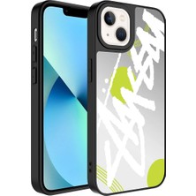 iPhone 13 Uyumlu Aynalı Desenli Kamera Korumalı Parlak Ydst Mirror Kapak-Yazı