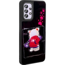 Galaxy A32 4g Kılıf Parlayan Kabartmalı Ikonik Figürlü Ydst Amas Silikon Kapak-Pembe