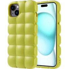 Apple iPhone 15 Plus Kılıf Parlak Esnek Silikon Ydst Dom Dom Kapak-Yeşil