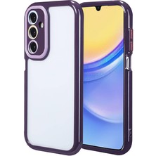 Galaxy A15 Kılıf Kamera Korumalı Renkli Kenar ve Çerçeve Tasarımlı Ydst Vitamin Kapak-Derin Mor