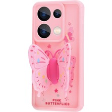 Xiaomi Redmi Note 13 Pro 4g Kılıf Kamera Korumalı Figür Tasarımlı Ydst Kapya Kapak-Pembe Koyu