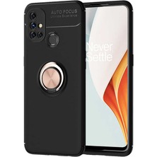 One Plus Nord N10 5g Kılıf Ydst Ravel Silikon Kapak-Siyah-Rose Gold