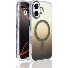 iPhone 17 Kılıf M-Safe Şarj Özellikli Transparan Renk Geçişli Ydst Toros Kapak - Gri