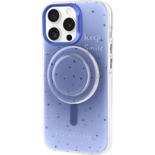 Apple iPhone 15 Pro Kılıf Magsafe Şarj Özellikli Tak-Çıkar Pop Soketli Ydst Tiktok Kapak-Mavi