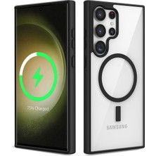Galaxy S22 Ultra Kılıf Magsafe Wireless Şarj Özellikli Silikon Ydst Ege Kapak-Siyah