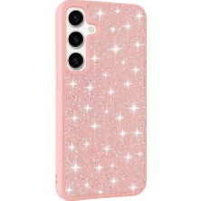 Galaxy S24 Plus Kılıf Parlak Taşlı Tasarım Ydst Pırlanta Kapak-Pembe