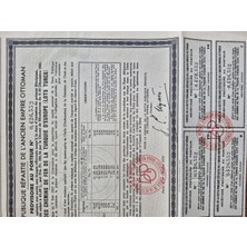 Edi Antik Osmanlı Dönem Borçlanma Evrak 1933 Tarihli, Nadir Osmanlıca Efemera. Kuponları Üzerinde.