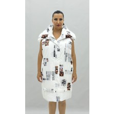 AlanyaXXL Büyük Beden Fermuarlı Düğmeli Geniş Yakalı Cepli Oversize Kadın Uzun Yelek