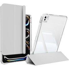 ​​apple iPad Pro 13 2025 M5 Kılıf Magnetik Ayrılabilen Airbagli Zore Sliding Tablet Kılıfı - Gri