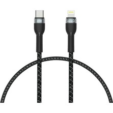 Siyah Shira Serisi Type-C To Lightning Pd Kablo 30 cm