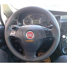 Hasbay Dikişli Direksiyon Kılıfı Siyah Deri Siyah Dikişli F.ıat Linea Multijet Için