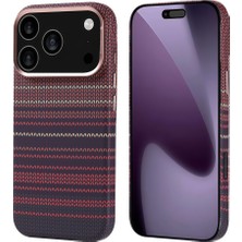 iPhone 17 Pro Kılıf M-Safe Şarj Özellikli Karbon Fiber Görünümlü Ydst Nekst Kapak - Kırmızı