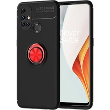 One Plus Nord N10 5g Kılıf Ydst Ravel Silikon Kapak-Siyah-Kırmızı