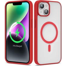 Ve Kırmızı iPhone 12 Pro ile Uyumlu Life Serisi Magsafe Özellikli Silikon Kılıf